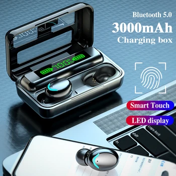 Оригинални слушалки F9 Fone Bluetooth 3000mAh зарядно устройство ще захранване на скоростната Безжични слушалки 9D Стерео Спортни слушалки с микрофон Слушалки