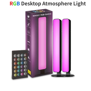 USB RGB LED Настолна Атмосферни лампа Звукосниматели Дистанционно Управление с Цветен Ритъм на Околния Лампа За кола/компютърни игри Декор на работния плот