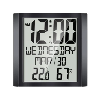Домашен Календар в хола Модерен дизайн Влажност на въздуха В офиса Дата на Температурата Дигитален дисплей Украса alarm clock Стенни Часовници-Голям екран