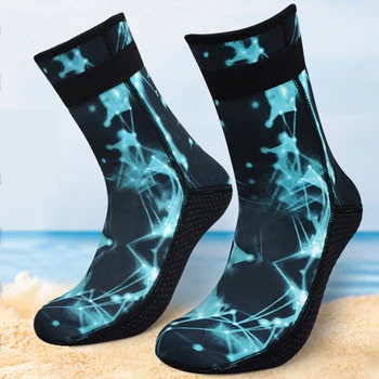 Нови чорапи за плуване и гмуркане за водни спортове, водоустойчив нескользящие чорапи с дълга тръба, топъл неопрен за възрастни, износоустойчиви плажни чорапи