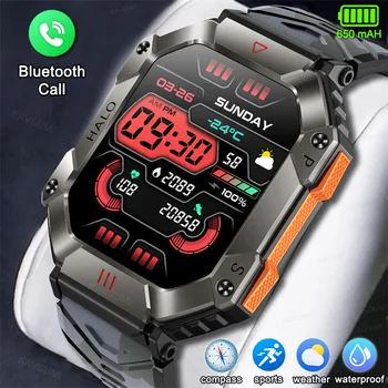 Улични военни смарт часовници За мъже Bluetooth Предизвикателство Спорт Фитнес GPS тракер Компас сърдечната Честота Водоустойчива IP67 умни часовници с Капацитет 650 mah