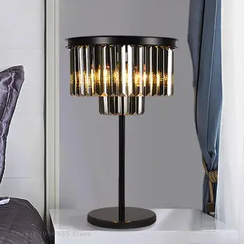 Модерна led Луксозна настолна лампа Crystal K9, Нощна лампа за спални, Прост селски ретро лампа, декоративна настолна лампа в Скандинавски стил