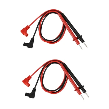 2 тестови кабели за мултицет с диаметър 28 см, черен и червен, 1 чифт
