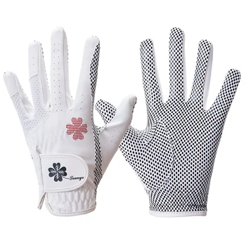 Ръкавици за голф женски изкуствена кожа със силиконови противоскользящими частици, дишащи ръце