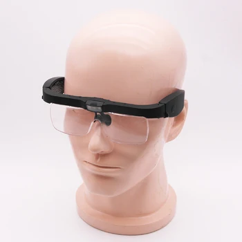 Очила-лупи с затваряне на главата 2,0 X 3,0 X 4,0 X, Очила-лупи с осветление, Преносим лупа за четене, Ремонт на електронни часа
