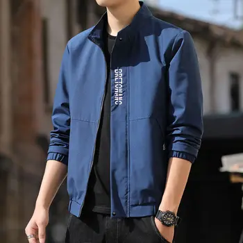 Нова Корейска Свободна Ежедневни мъжки яке с качулка, Блузи с дълъг ръкав, Мъжки палта с джобове и писмото принтом, Връхни дрехи, однотонная мъжки дрехи Y2K