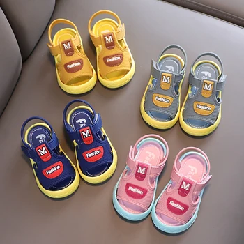 Летни детски сандали за бебета момчета и момичета; нескользящая обувки принцеса подметка; детски модерни дневни плажни сандали