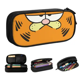 Пеналы с сладък котка от картун за момчета Gilrs на поръчка Garfields, Кутия за писалки с Голям Капацитет, чанта за ученически пособия
