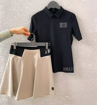 Дамска риза за голф, Лято 2023, Унисекс, Стила на отношение, Женска тениска с къс ръкав, Спортни потници за голф, дизайн с цип отзад