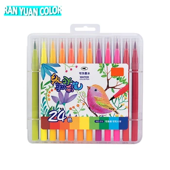 Набор от акварельных дръжки Детски комплект за рисуване 24 цветове, моющаяся художествена специална писалка за рисуване на графити от ръцете