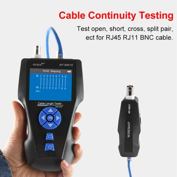 Кабелен Тестер NOYAFA NF-8601S с функция PoE/PING Lan Measure Тестер Измерва Дължината на кабелната карта Тестер за Мрежови кабел за Тракер