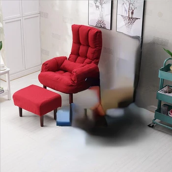 Разтегателен Единичен диван-стол, модерна Многофункционална Дишаща тапицерия от микрофибър, Мързелив Стол за апартамент