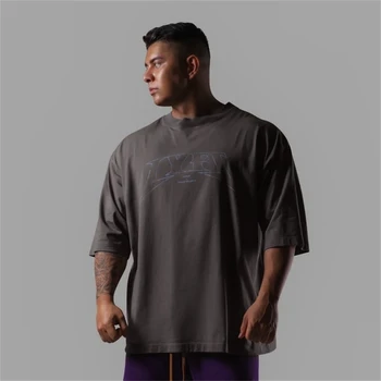 Тренировочная мъжки t-shirt размер Оверсайз 3XL, Дизайнерски тениски с писмото принтом За мъже, Свободни модни спортни тениски, градинска ежедневни облекла