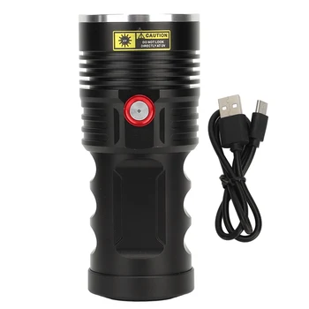 UV фенерче USB, Акумулаторна батерия IPX45, водоустойчив Черно фенерче, Супер ярък Енергоспестяващ професионален 365 нм за пари