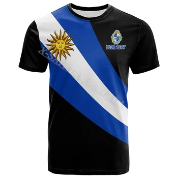 Национална емблема на Уругвай, Флаг на страната, мъжки тениски с 3D принтом, блузи, тениски с къс ръкав, ежедневни дишащи спортни костюми от млечен влакна-3