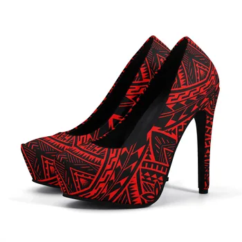 Фини Обувки на висок ток, тънки непромокаеми обувки на платформа, Пикантни женски обувки За банкет с индивидуален полинезийским модел