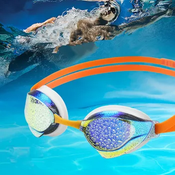 Професионален водоустойчив очила за плуване, Очила за плуване със защита от замъгляване, Спортни очила за плуване в басейна HD, Очила за гмуркане и сърф за възрастни