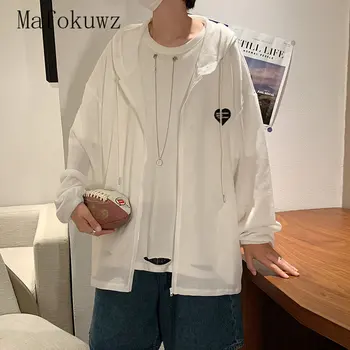Нова солнцезащитная облекло в Гонконгском стил, мъже лятна модна марка яке с тънък лед, Спортно яке с качулка, Свободно модно ежедневното палто