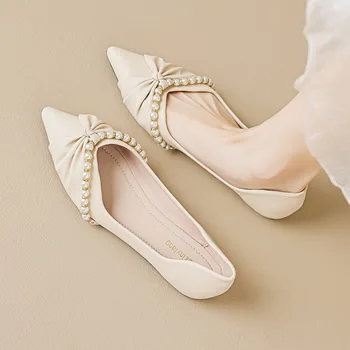 Дамски обувки на плоска подметка с остри пръсти и есента кроссовками, женски балет апартаменти Zapatos De Damas Elegantes всеки ден