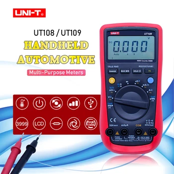 UNIT UT109 Портативни Автомобилни Многофункционални Измерители Автодиапазона Мултицети USB PC Connect Dwell Tach LCD подсветка