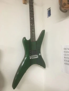 Електрическа китара B. C. One piece, зелено тяло с черни ивици, хастар от палисандрово дърво, аксесоари бял цвят, реални снимки delive