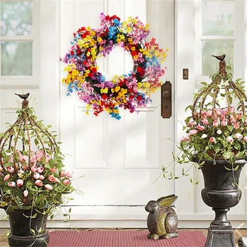 Цветен Венец, пролетно-летния венец, изкуствени цветя за входната врата, директен доставка