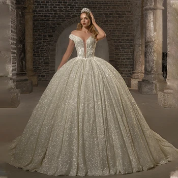 Зашеметяващи Сватбени рокли Принцеса с V-образно деколте и открити рамене, ушити по поръчка 2023 De Rode Morrie