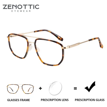 ZENOTTIC 2023 Класически Авиаторские очила по рецепта, Точки на пилота с двоен мост, Очила за късогледство/далекогледство/Прогресивно оптични очила