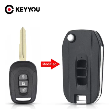 KEYYOU за Chevrolet Captiva 2006-2009, авто ключ, изменено празен калъф за ключове, панти калъф за ключове, 3 бутона за дистанционно управление