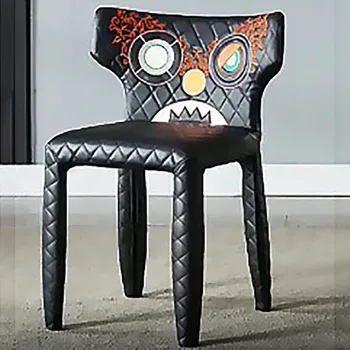 Съвременен стол за хранене Скандинавските Кожени Столове с облегалка на Стол за почивка Удобен и Елегантен Дизайн на мебели за дома Луксозно Бижу