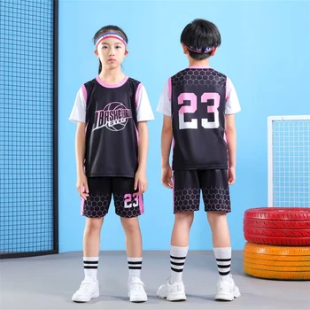 Спортни облекла за бягане с цветни принтом, детски спортни костюми, спортна тениска + шорти за момчета и момичета, детски спортни комплекти
