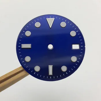 Аксесоари за часовници Промяна льдисто-син светлинен циферблат диаметър 28,5 мм Подходяща за монтаж на механизма NH35A Механични аксесоари Календар