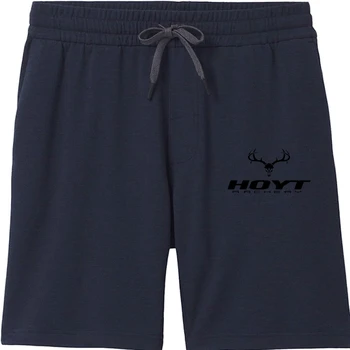 Нови мъжки къси панталони с логото на Hoyt Archery за мъже, черно-бели шорти C хумористични надписи