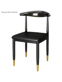 Трапезария стол за домашно ресторант с удебелени осветление, луксозен стол от ковано желязо в скандинавски стил, удобен за заседналия начин на живот, прост, модерен