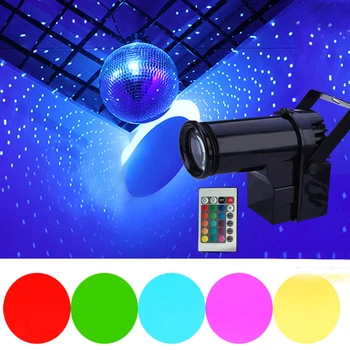 10 W RGB Диско топка Лъч Хирургична лампа С дистанционно управление на Диско-Огледално кълбо Прожектор Огледало топки Осветление С лампа