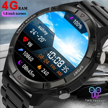 Новите Смарт часовници с 4G Rom За мъже, 1,6-инчов сензорен гривна, фитнес тракер, Спортни часовници, умни часовници с Bluetooth-разговори, Мъжки умен часовник