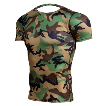 Лятна мъжка камуфляжная тениска за улици в джунглата, Пустини, фитнес упражнения, бързосъхнеща градинска риза с кръгло деколте и къс ръкав с 3D-принтом
